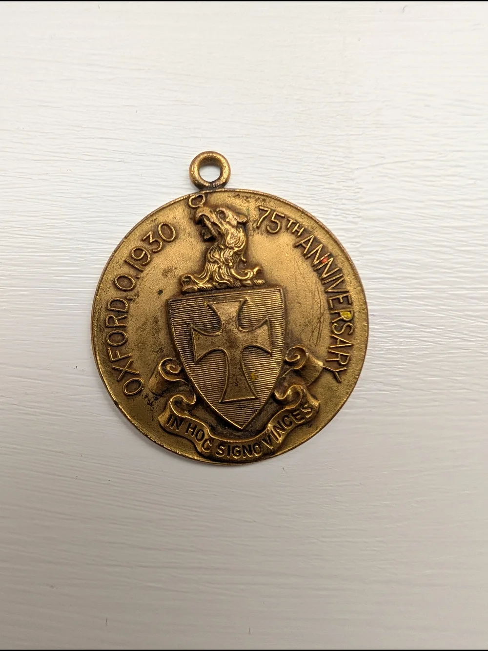 Sigma Chi 75th Anniversary Brass Medal - Oxford Ohio 1930